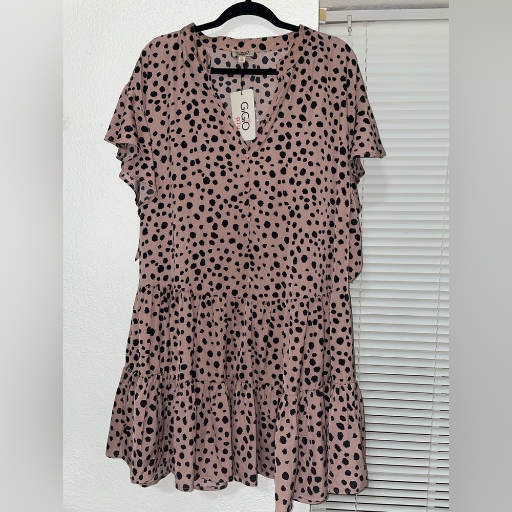 Spotted Leopard Print Dress size 1XL